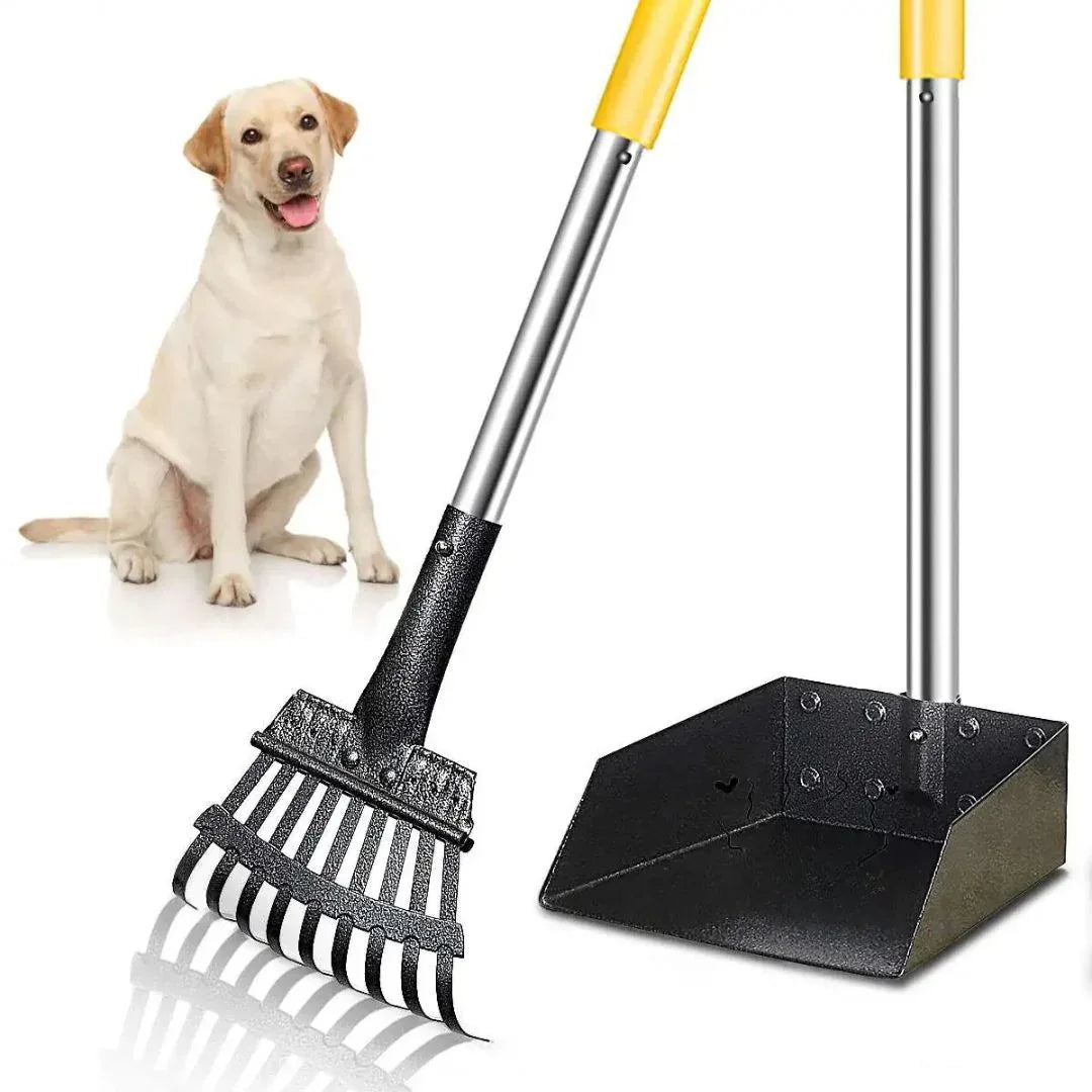 Zandvlooienhark, kattenbakvulling, schep, uittrekbaar, lange handgreep