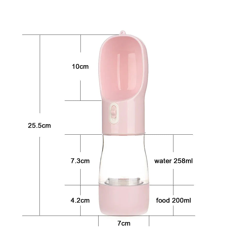 Draagbare hondenwaterfles met voedselcontainer BPA-vrij lichtgewicht - Ruffy