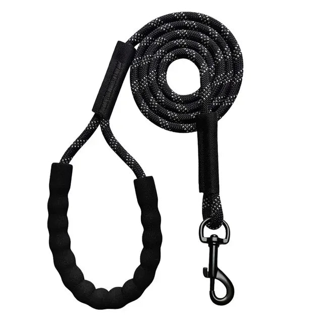 Duurzame reflecterende nylon hondenriem met schuimhandvat en robuuste haak - Ruffy