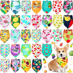 50 stuks levendige zomerhondenbandana's – zachte polyester driehoekssjaals voor huisdieren - Ruffy