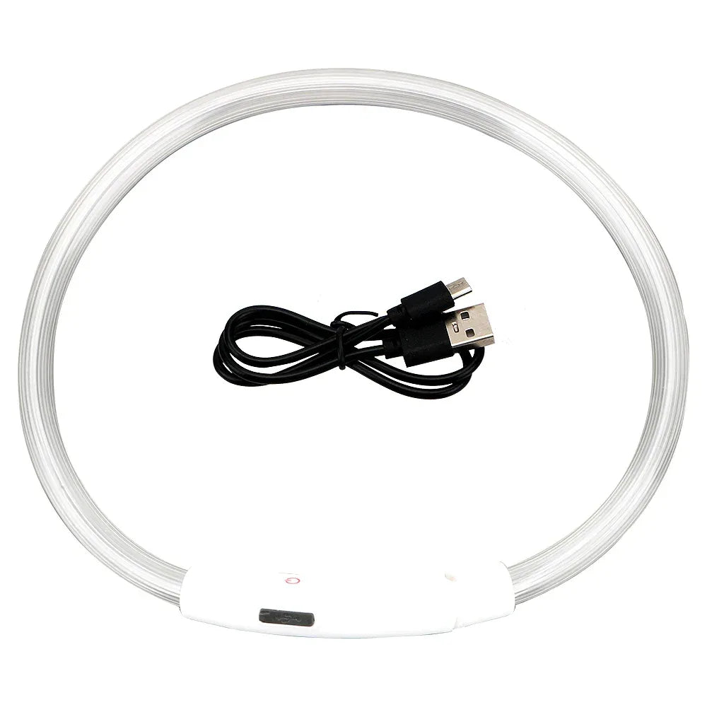 Oplaadbare LED-halsband Waterdicht Verstelbaar 50 cm voor nachtelijke veiligheid en zichtbaarheid - Ruffy