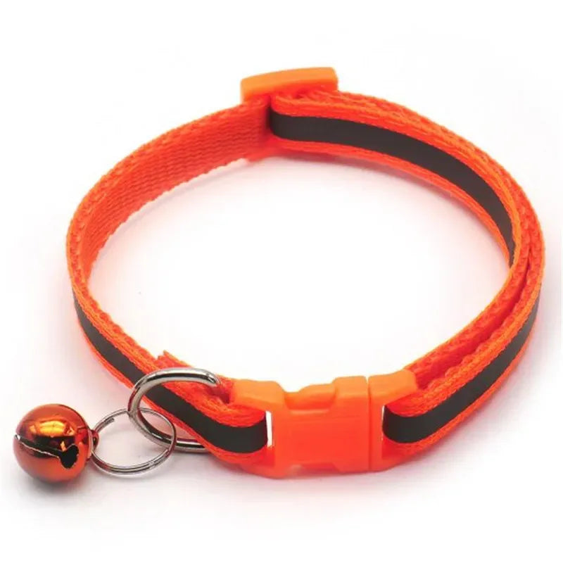 Verstelbare reflecterende huisdierhalsband met bel Duurzaam polyester in levendige kleuren voor alle seizoenen - Ruffy