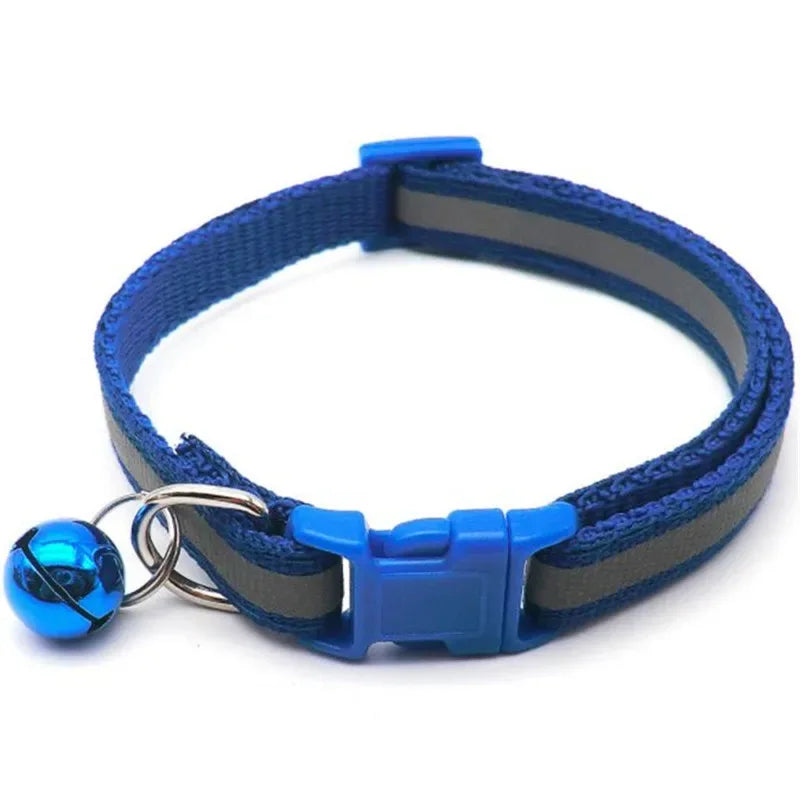 Verstelbare reflecterende huisdierhalsband met bel Duurzaam polyester in levendige kleuren voor alle seizoenen - Ruffy
