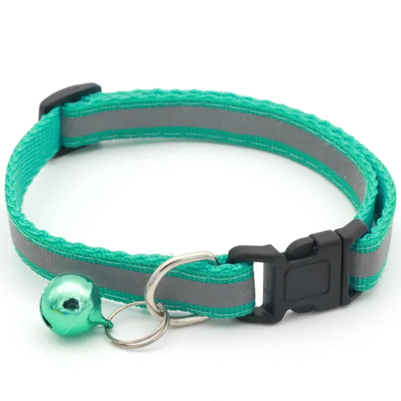 Verstelbare reflecterende huisdierhalsband met bel Duurzaam polyester in levendige kleuren voor alle seizoenen - Ruffy