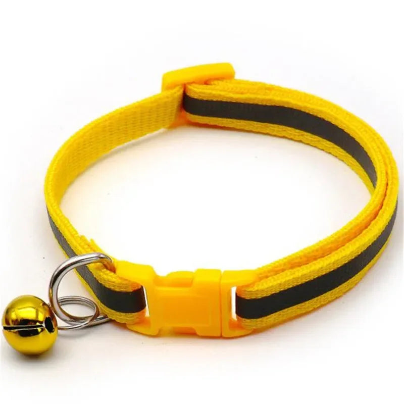 Verstelbare reflecterende huisdierhalsband met bel Duurzaam polyester in levendige kleuren voor alle seizoenen - Ruffy