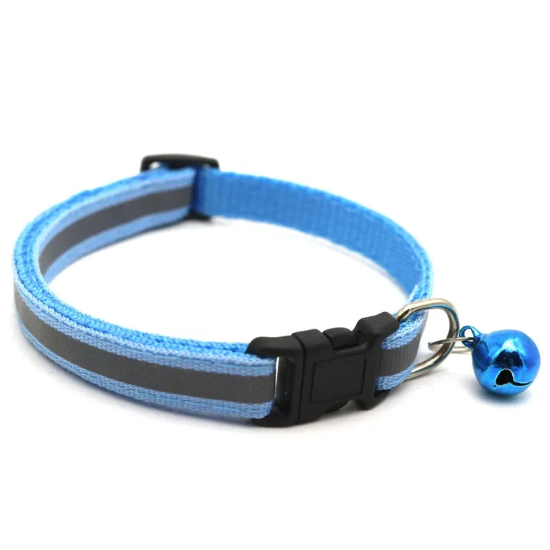 Verstelbare reflecterende huisdierhalsband met bel Duurzaam polyester in levendige kleuren voor alle seizoenen - Ruffy