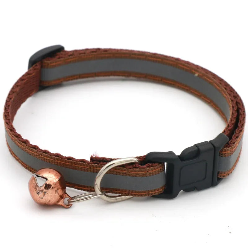Verstelbare reflecterende huisdierhalsband met bel Duurzaam polyester in levendige kleuren voor alle seizoenen - Ruffy
