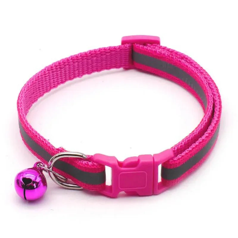Verstelbare reflecterende huisdierhalsband met bel Duurzaam polyester in levendige kleuren voor alle seizoenen - Ruffy