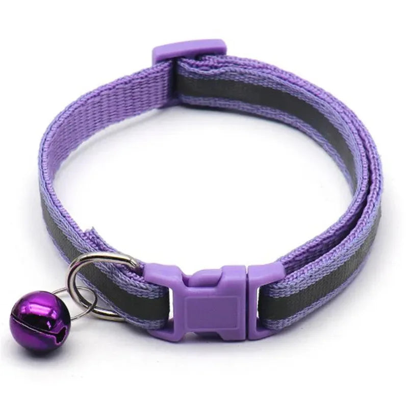 Verstelbare reflecterende huisdierhalsband met bel Duurzaam polyester in levendige kleuren voor alle seizoenen - Ruffy