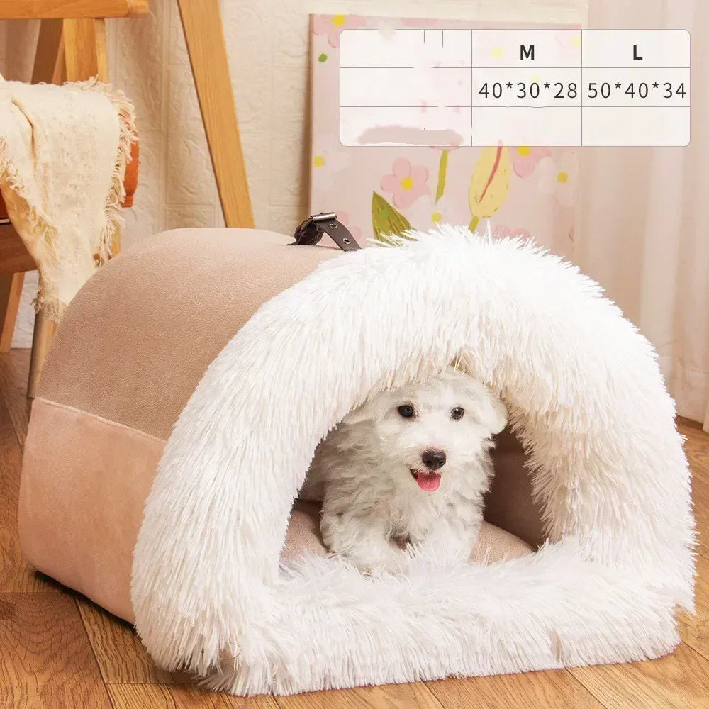 Pluche Corduroy huisdierbed Gezellig warm ontwerp voor katten en kleine honden, met de hand wasbaar - Ruffy