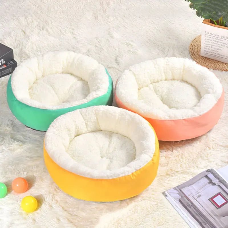 Gezellig lamsfluwelen huisdierbed Zacht pluche ontwerp Machinewasbaar in 40 cm en 50 cm voor kleine honden en katten - Ruffy