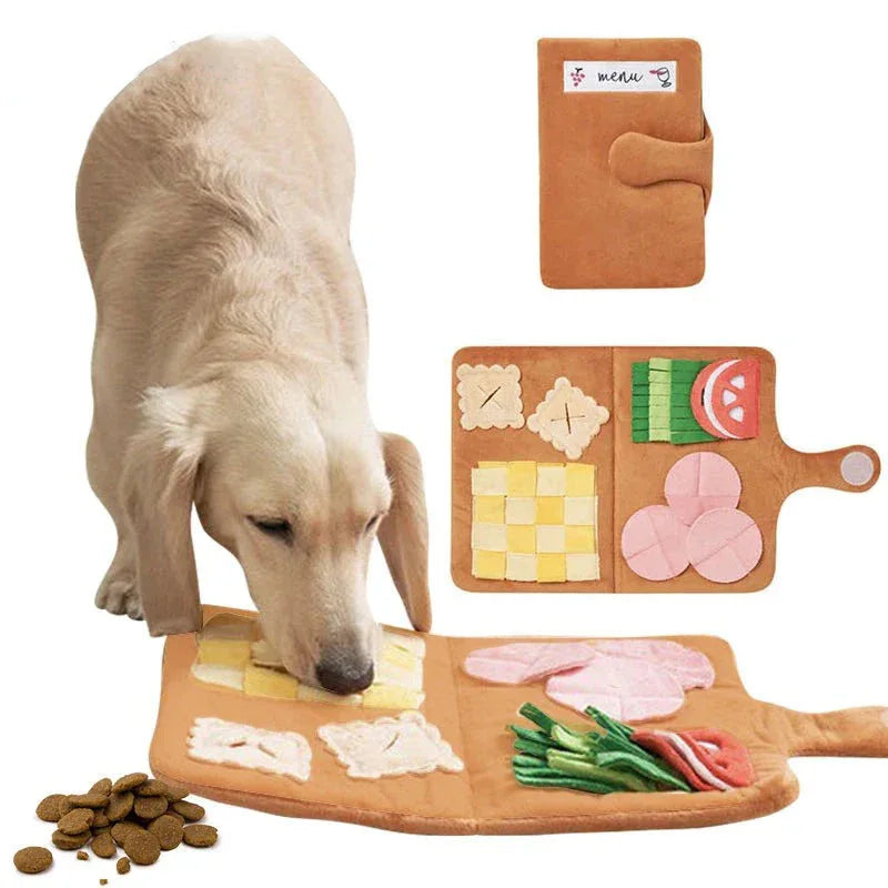 Interactieve snuffelmat voor honden Pluche opvouwbaar ontwerp voor mentale stimulatie en langzame voeding - Ruffy