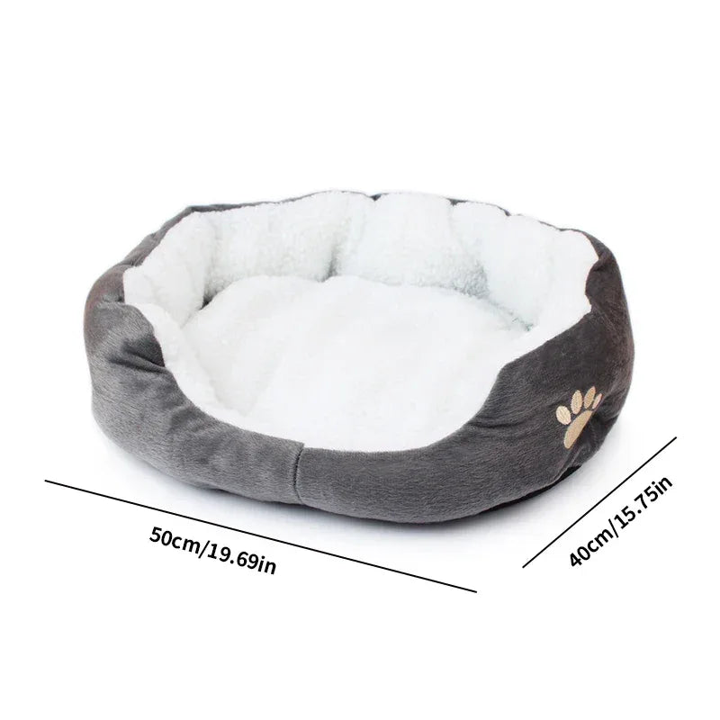 Huisdierbed met afneembaar kussen, 100% katoen, ideaal voor kleine honden en katten - Ruffy
