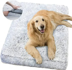 Superzacht koraalfleece hondenbed met afneembare hoes in lichtgrijs donkergrijs, maten S-L - Ruffy