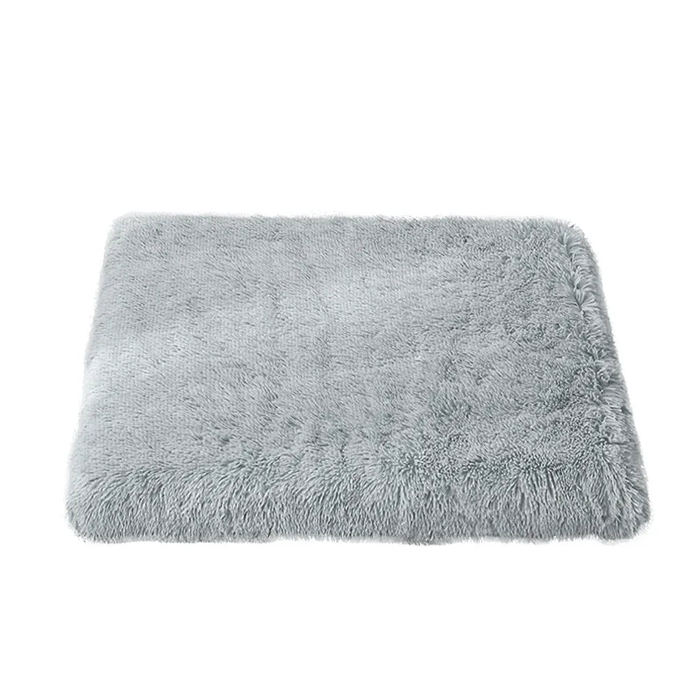 Superzacht koraalfleece hondenbed met afneembare hoes in lichtgrijs donkergrijs, maten S-L - Ruffy