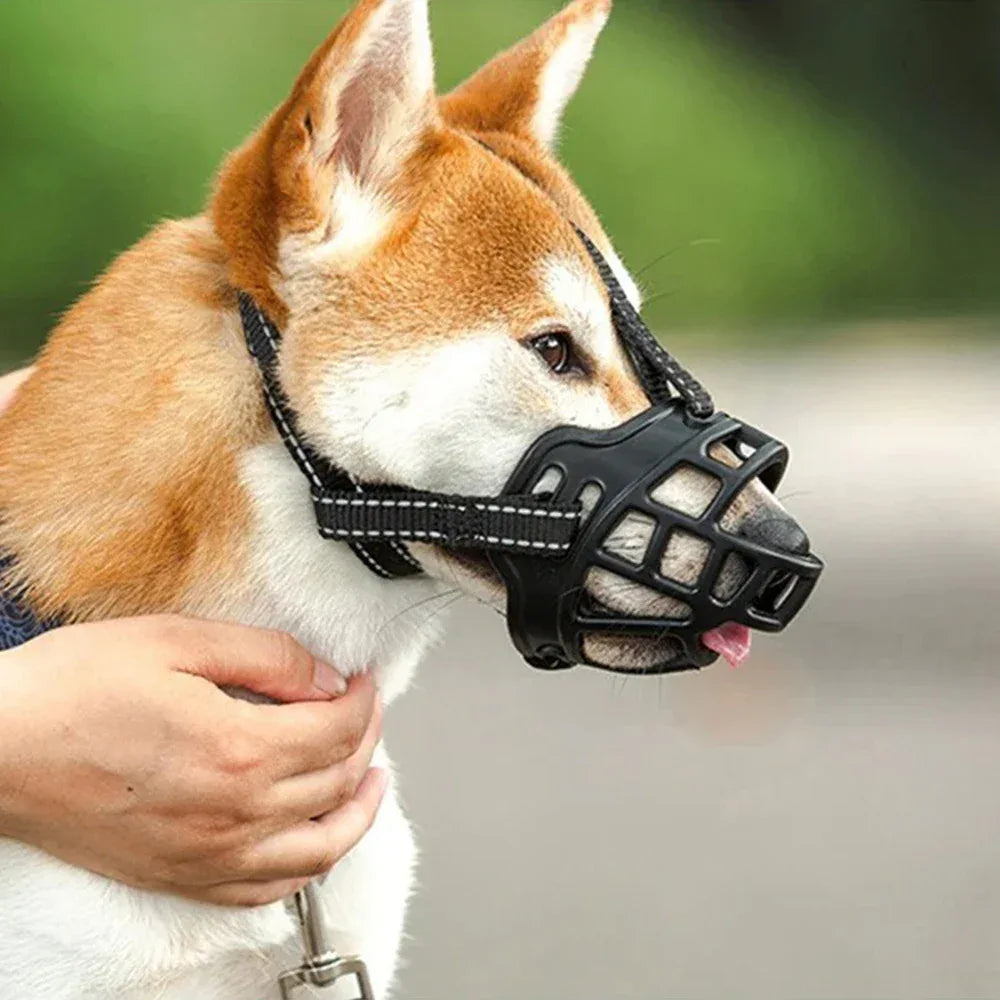 Ademende Reflecterende Hondensnuit Duurzaam Silicone Anti-Blaf Anti-Bijt voor Grote, Middelgrote Honden - Ruffy