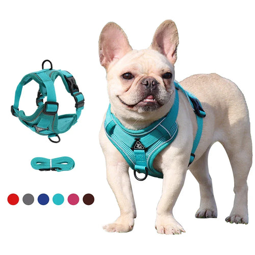 Ademend No-Pull Hondenharnas met Reflecterende Strippen - Verstelbaar Nylon Vest voor Veilige Wandelingen - Ruffy