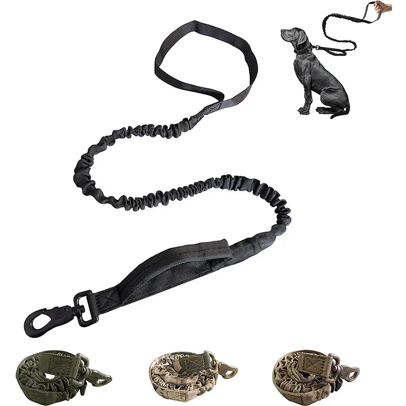 Militaire Tactische Hondenriem met Verstelbare Lengte en Comfortabele Grip Duurzaam Nylon met Metalen Haak - Ruffy