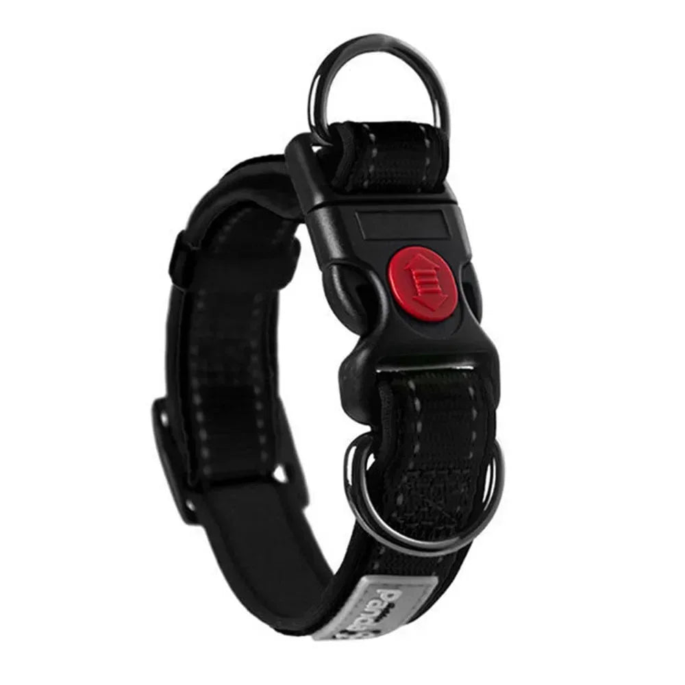 Verstelbare reflecterende hondenhalsband met snelsluiting Gewatteerd nylon voor nachtveiligheid en comfort - Ruffy