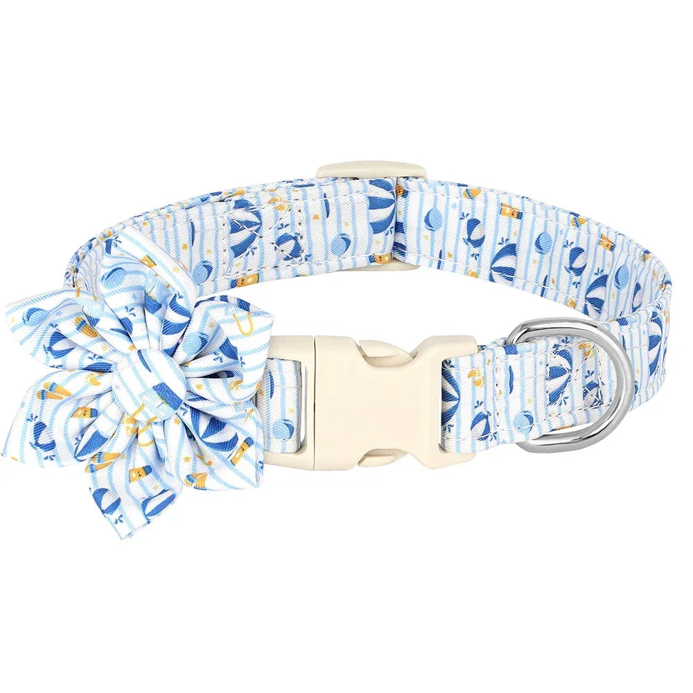 Verstelbare nylon hondenhalsband met levendige bloemenprints Duurzaam en comfortabel voor alle rassen - Ruffy