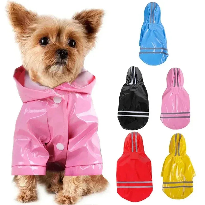 Waterdichte Reflecterende Regenjas voor Honden met Leiband Toegang Lichtgewicht PU-gecoat polyester voor alle seizoenen - Ruffy