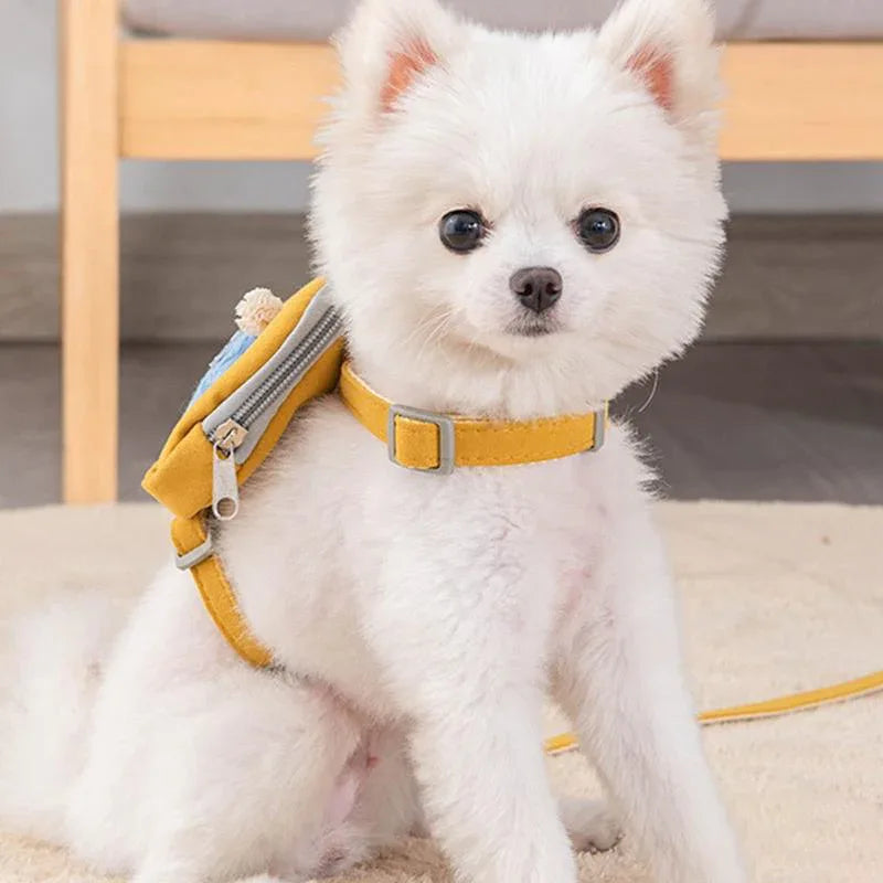 Schattig Hondentuigje met Rugzak Verstelbaar Duurzaam Nylon Ideaal voor Snoepjes Accessoires - Ruffy
