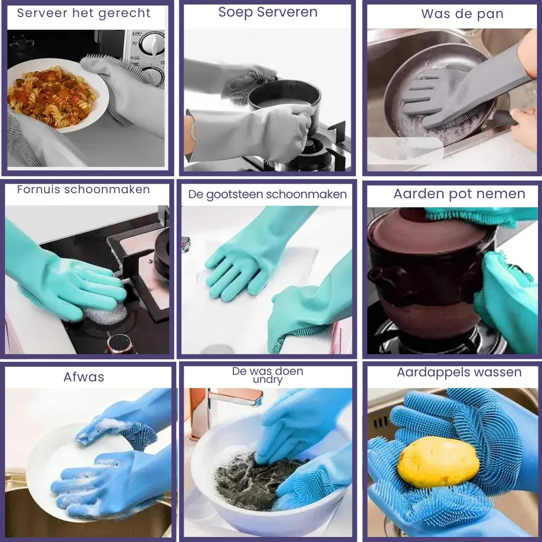 Magic Silicone Handschoenen Huisdieren Ontharing Bad Massage Veelzijdig Comfortabel Gemakkelijk Schoon te Maken Rubber - Ruffy