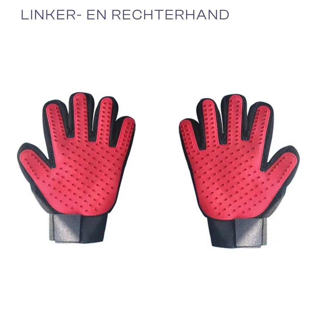 Handschoenborstel Honden en Katten Ontharen Verzorging Zachte Massage Comfortabel Rubber Duurzaam (2+2 GRATIS) - Ruffy