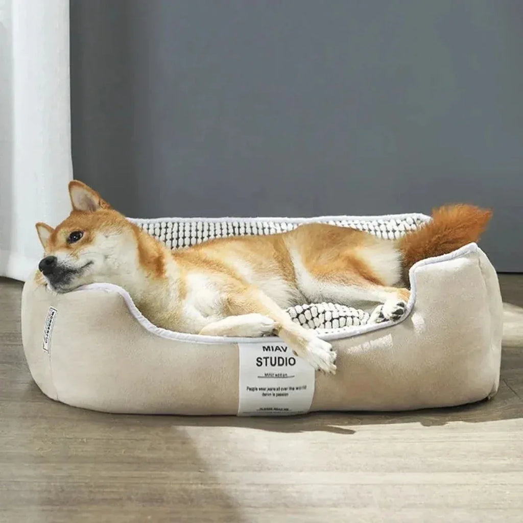 Wasbare gevoerde pluche hondenmand - Ruffy