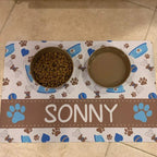 Gepersonaliseerde antislip voermat voor huisdieren - Waterdicht en synthetisch, gemakkelijk schoon te maken - PU-materiaal S/M/L/XL - Ruffy