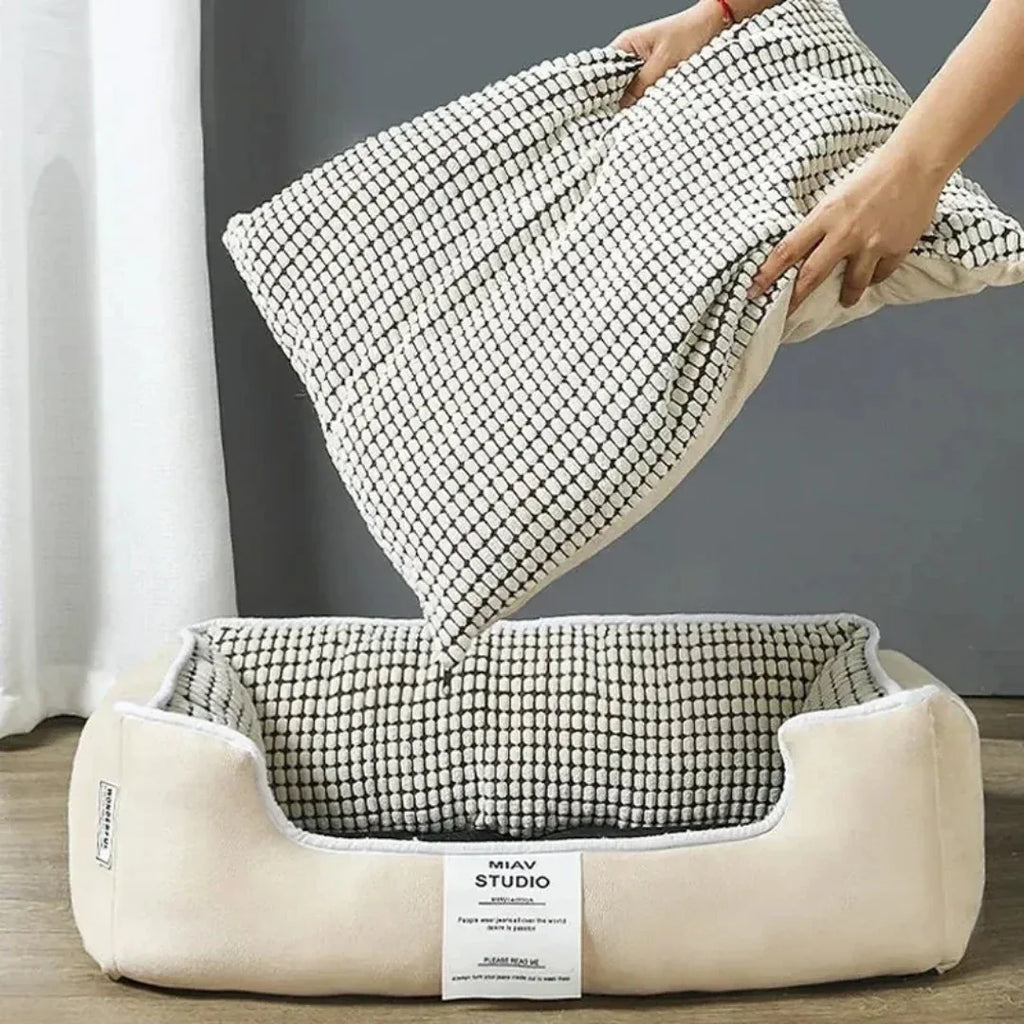 Wasbare gevoerde pluche hondenmand - Ruffy