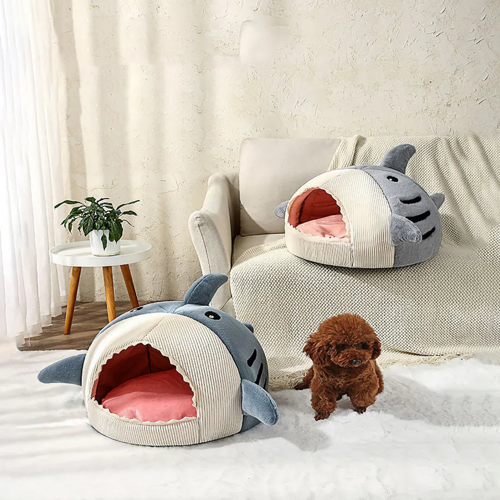 Haaivormig Kattenbed Knus Design Duurzaam Machinewasbaar Beschikbaar in S M L - Ruffy