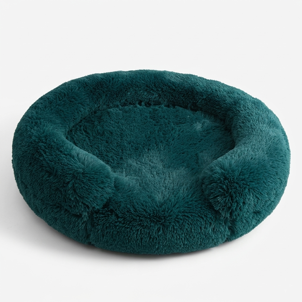 Huisdierenbed | C-vormig Ondersteuningsontwerp | Pluche Comfort Sponsvulling | Antislip Waterdichte Basis