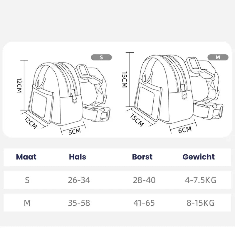 Hondenrugzak Met Harnas Verstelbare Riem Comfortabel Reflecterend Duurzaam Voor Buitenavonturen - Ruffy