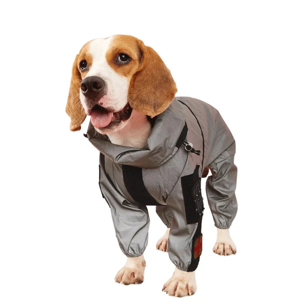 Waterdichte Reflecterende Regenjas Met Capuchon Voor Honden Lichtgewicht Duurzaam UV-bescherming - Ruffy