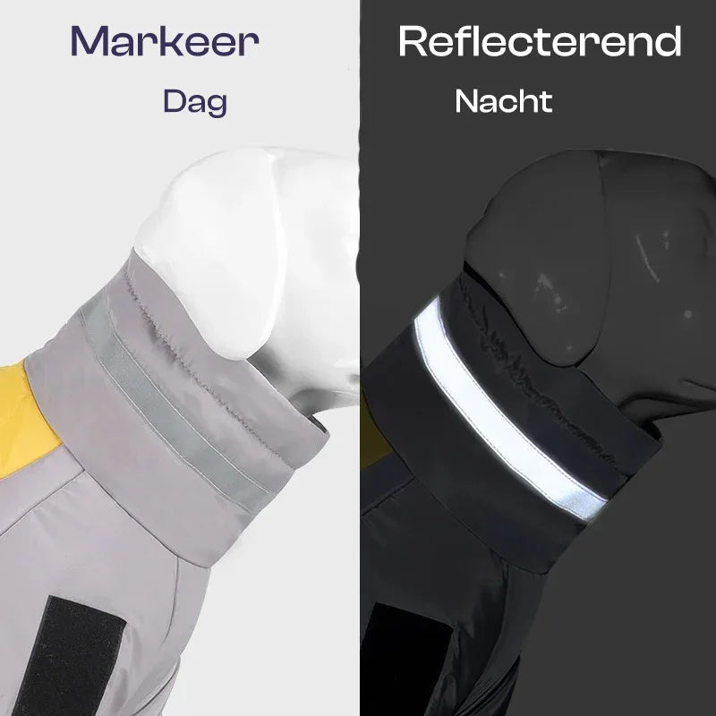 Waterdichte Hondenjas met Isolatie Reflecterende Strips en Verstelbare Pasvorm - Ruffy