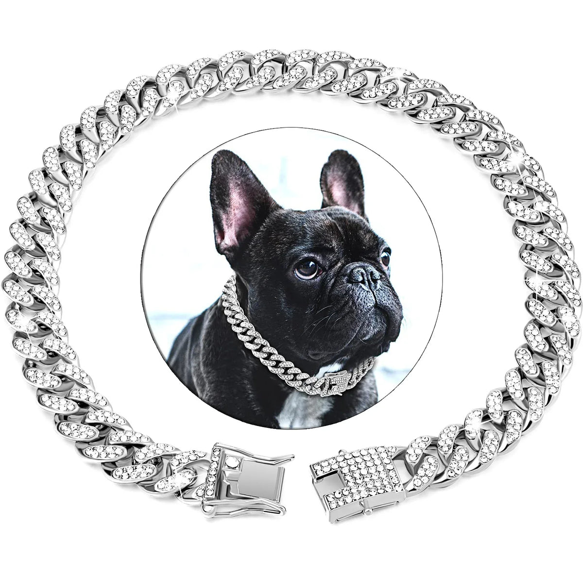 Hondenketting Halsband Nep Diamanten Cubaanse - Ruffy