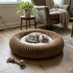 Huisdier Nestbed | Pluche Rond Ontwerp | Warme Imitatiebont Comfort | Antislip Waterdichte Bodem