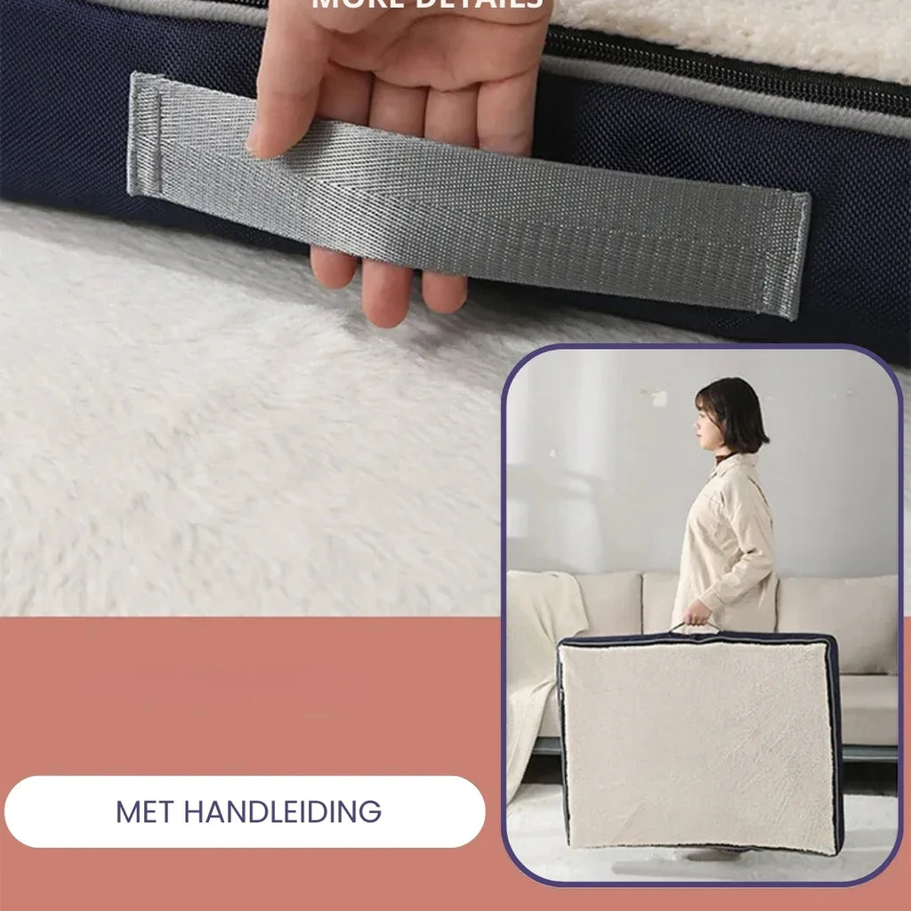 Luxe Traagschuim Hondenbed Pluche Comfort Orthopedisch Afneembare Wasbare Hoes Antislipbasis - Ruffy