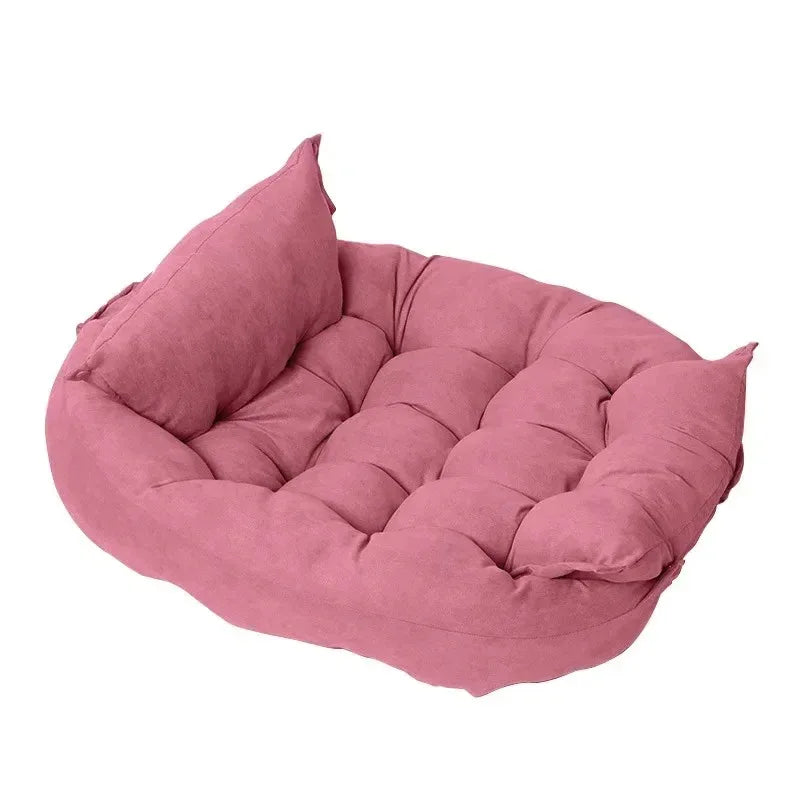 3-in-1 Warm Hondenbed Met Hoofdsteun en Afneembare Deken Machinewasbaar - Ruffy