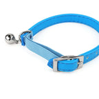 Lederen halsband met bel Veiligheidshalsband met elastische band Kittenhalsband voor katten Zwart Blauw Rood - Ruffy