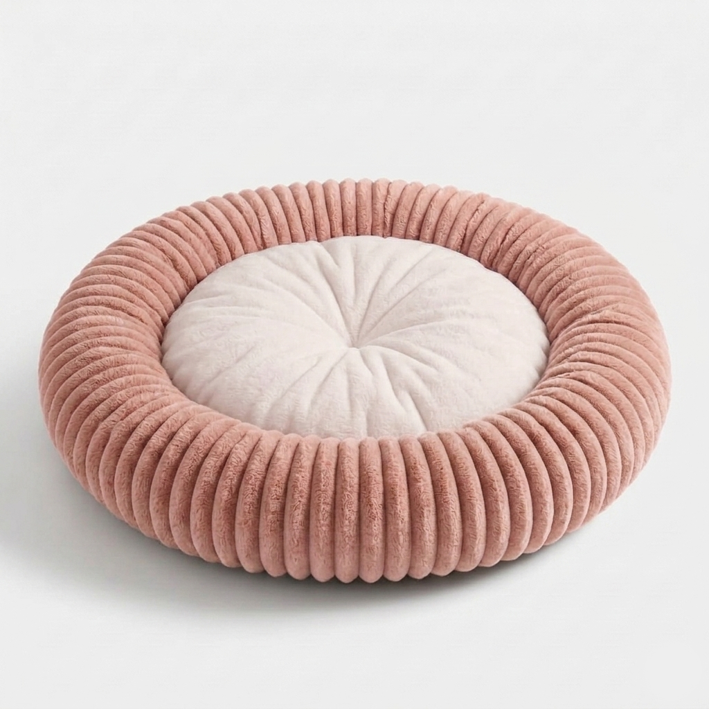 Huisdier Nestbed | Pluche Rond Ontwerp | Warme Imitatiebont Comfort | Antislip Waterdichte Bodem
