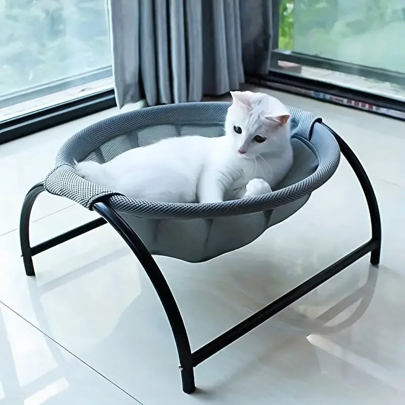 Verhoogde Slaapbank voor Katten Verkoelend Comfort Afneembaar Ontwerp Stijlvol 43x43x24cm - Ruffy