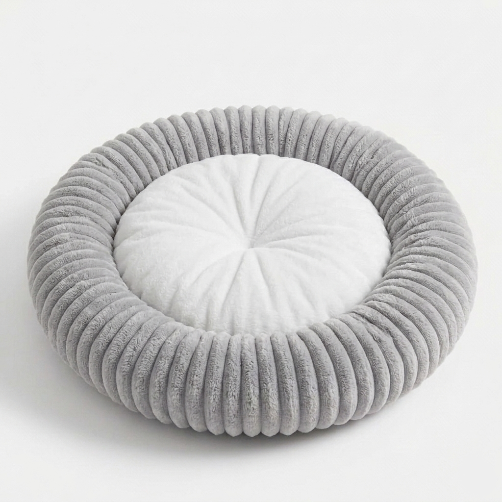 Huisdier Nestbed | Pluche Rond Ontwerp | Warme Imitatiebont Comfort | Antislip Waterdichte Bodem