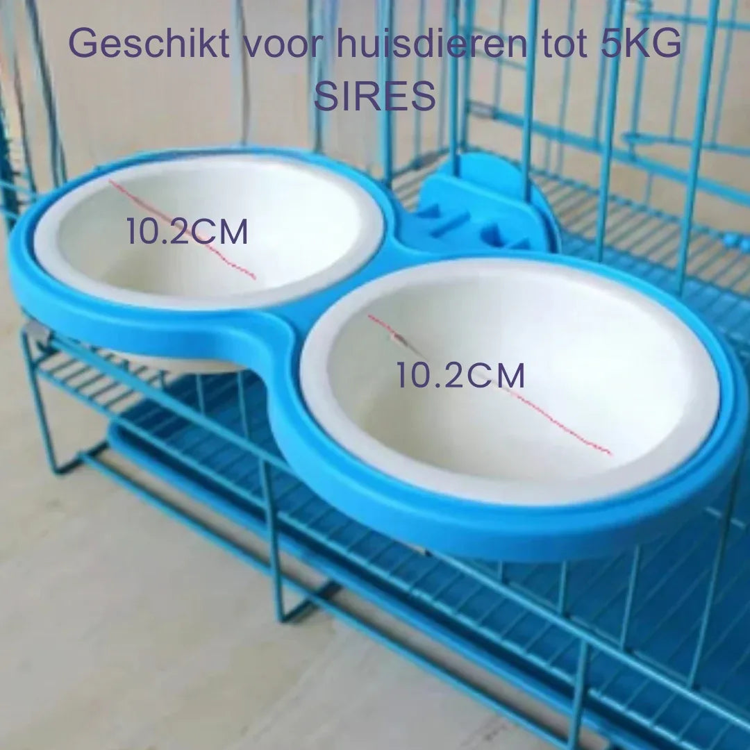 Dubbele Voerbak Voor Huisdieren Verstelbare Hoogte Minder Geknoei Compact Ontwerp BPA-Vrij Kunststof - Ruffy