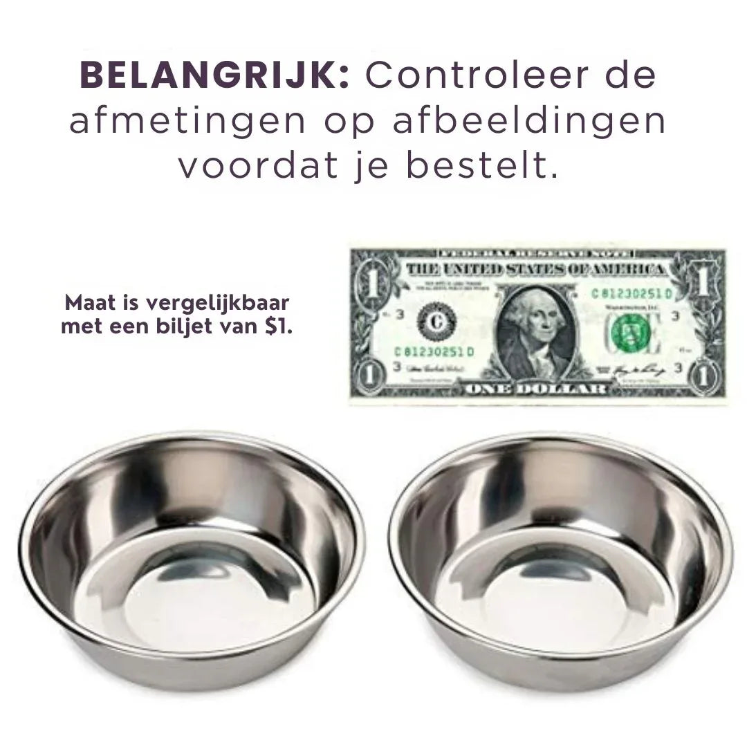 Tweedelige Roestvrijstalen Hondenbakken Set Voor Voer en Water Roestbestendig en Duurzaam - Ruffy