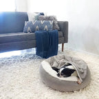 Orthopedisch Donut honden bed Met Kap Deken Om Weg Te Kruipen - Ruffy