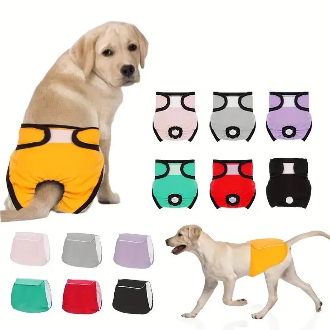 Veiligheidsbroekje voor Honden Verstelbaar Herbruikbaar Comfortabele Stof Bescherming Katoen - Ruffy