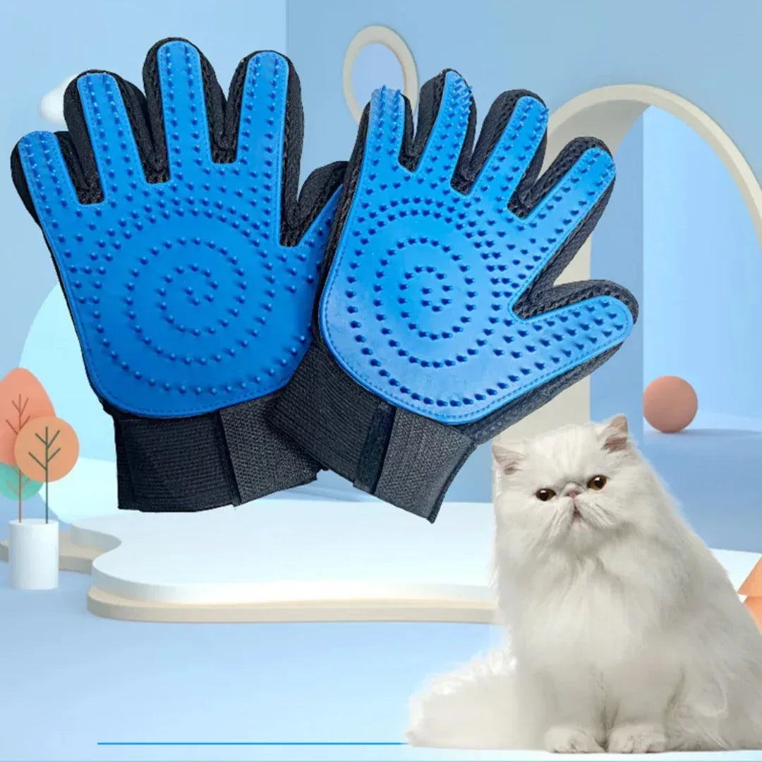 Handschoenborstel Honden en Katten Ontharen Verzorging Zachte Massage Comfortabel Rubber Duurzaam (2+2 GRATIS) - Ruffy