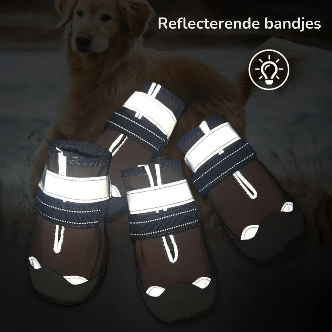 Ademende Anti-Slip Hondenschoenen Met Reflecterende Banden Hittebestendig Duurzaam Linnen Rubberen Zool - Ruffy